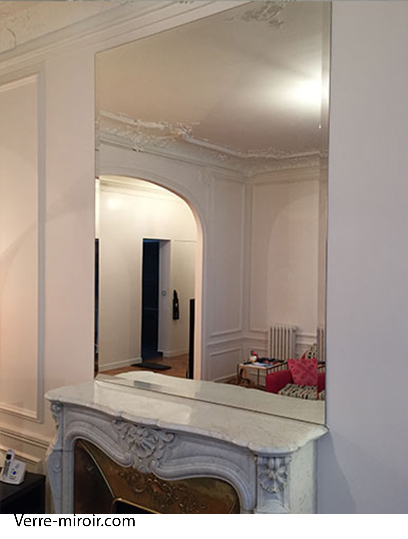 Miroir biseauté dessus cheminée