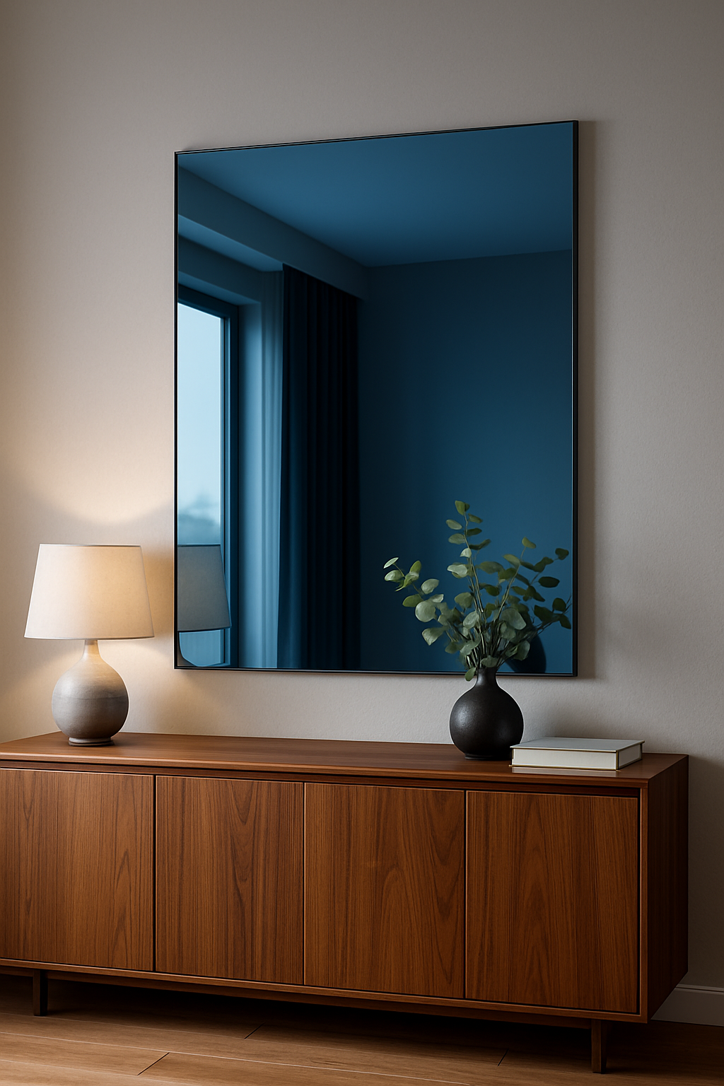 Miroir bleu décoratif 