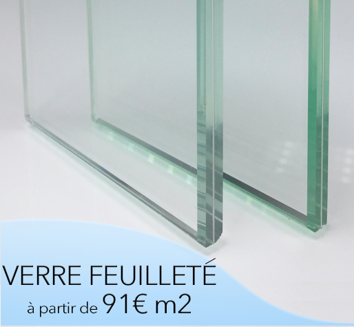 Verre feuilleté sur mesure prix