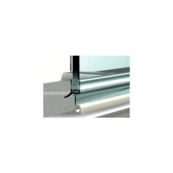Joint double lèvre bas de porte en verre + profil de seuil aluminium