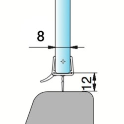 Joint double lèvre pour bas de porte en verre