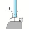 Joint double lèvre pour bas de porte en verre