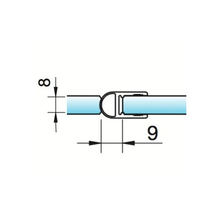 Joint d'étanchéité bourrelet verre/verre à 180°