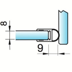 joint d'étanchéité bourrelet verre/verre à 90°