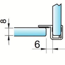 Joint d'étanchéité à lèvre déportée verre/verre à 90°