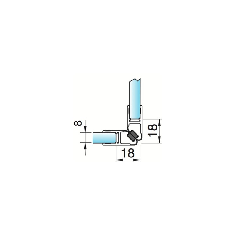 Joint d'étanchéité magnétique verre/verre 90°