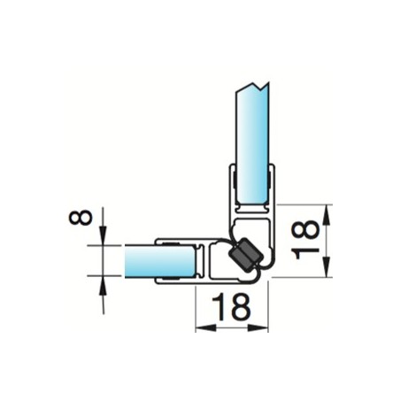 Joint d'étanchéité magnétique verre/verre 90°