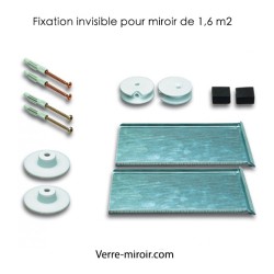 Fixation invisible pour miroir de 1,6 m2