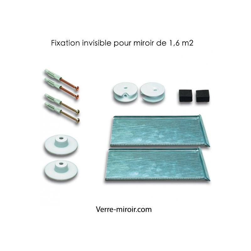 Fixation invisible pour miroir de 1,6 m2