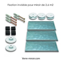 Fixation invisible pour miroir de 2,6 m2