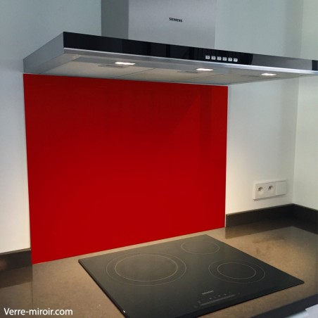 Fond de hotte verre rouge