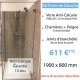 Kit porte de douche en verre anti-calcaire 190 x 80 cm
