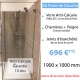 Kit porte de douche en verre anti-calcaire 190 x 100 cm