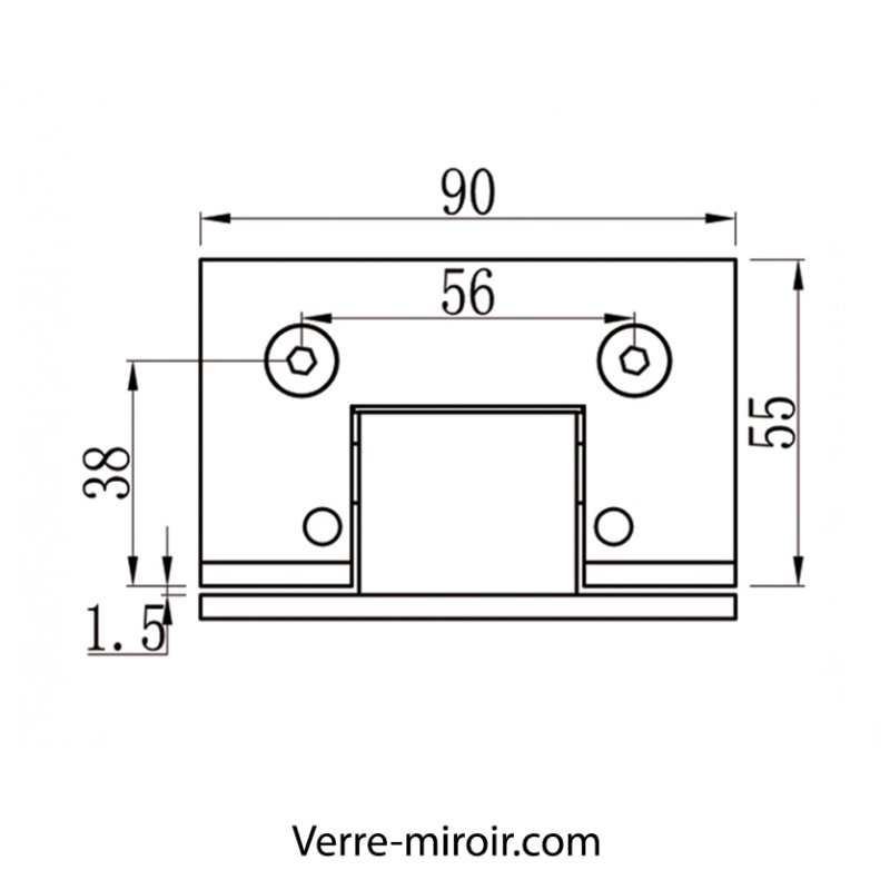 Kit porte de douche en verre trempé schéma charnières