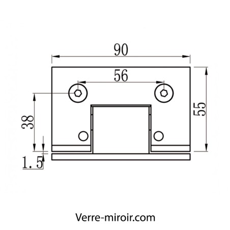 Kit porte de douche en verre trempé schéma charnières