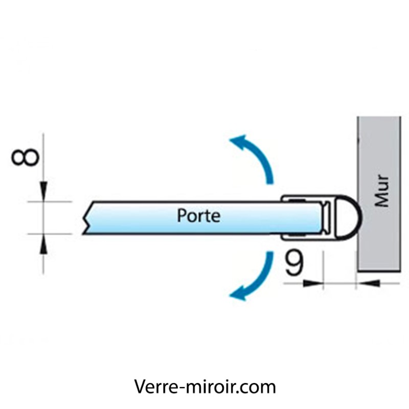 Kit porte de douche en verre trempé joint bout de porte