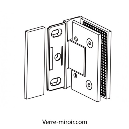 Plan charniere porte en verre