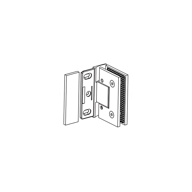 Charnière chromé pour porte en Verre-Mur 90° Réglable