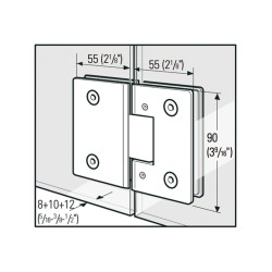 Charnière pour porte en Verre-Verre 180° Réglable 2