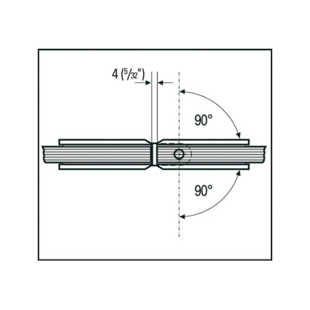 Charnière pour porte en Verre-Verre 180° Réglable