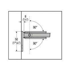 Charnière pour porte en Verre-Mur 90° Réglable 2