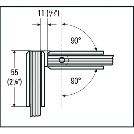 Charnière pour porte en Verre-Verre 90° Réglable