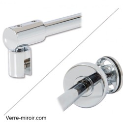 Barre raidisseur de douche verre/mur 90° et 45° 2
