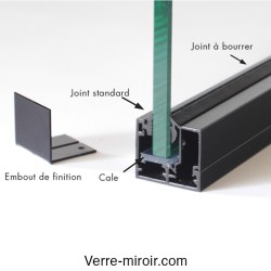Profil f317 pour chassis fixe et séparation en verre 2