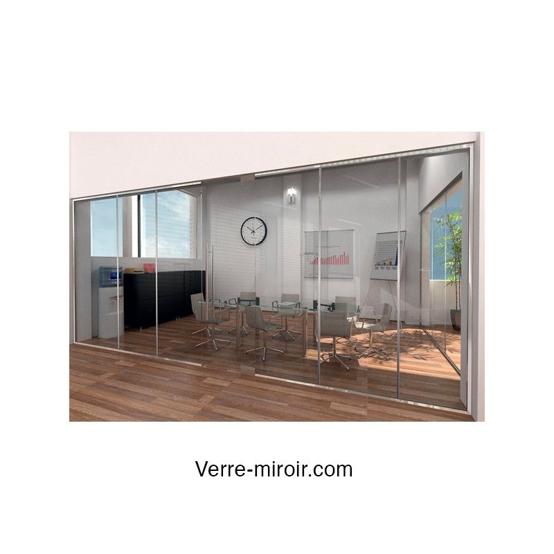 Profile chrome pour cloison en verre f317