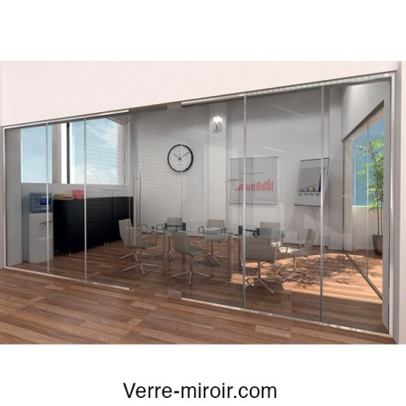 Profile chrome pour cloison en verre f317