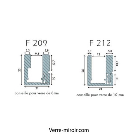 Plan profilé F209 miroir atelier