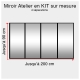 Kit miroir atelier sur mesure jusqu'à H:90cm x 200cm 4 separations