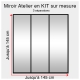 Kit miroir atelier sur mesure jusqu'à H:145cm x 145cm 3 separations