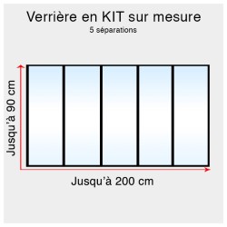 Kit verrière atelier sur mesure jusqu'à H:90cm x 200cm