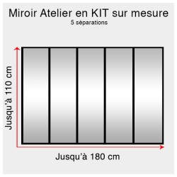 Kit miroir atelier sur mesure jusqu'à H:110cm x 180cm