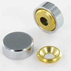 Rosace en laiton chromé pour fixer verre et miroir x4
