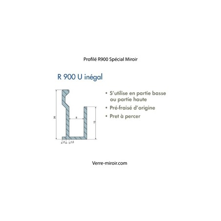 Profile R900 spécial miroir U inégal Schéma