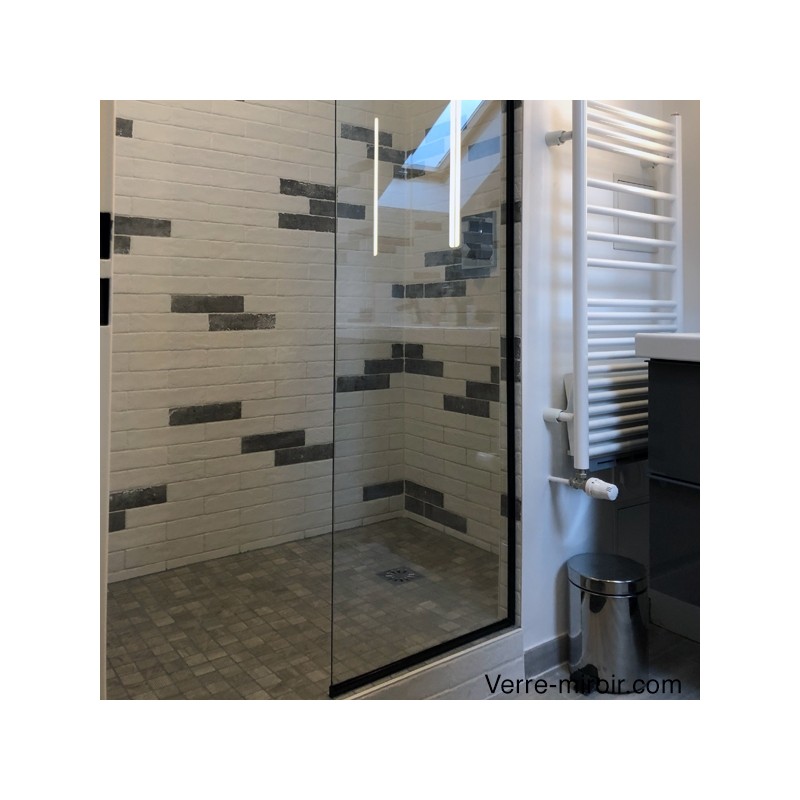 Paroi fixe de douche profile noir mate