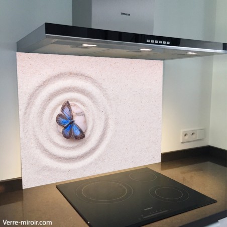 Fond de hotte verre imprimé personnalisé zen 3