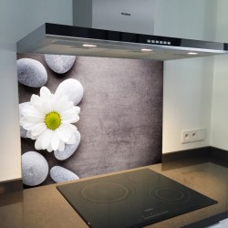 Fond de hotte verre imprimé personnalisé zen 6