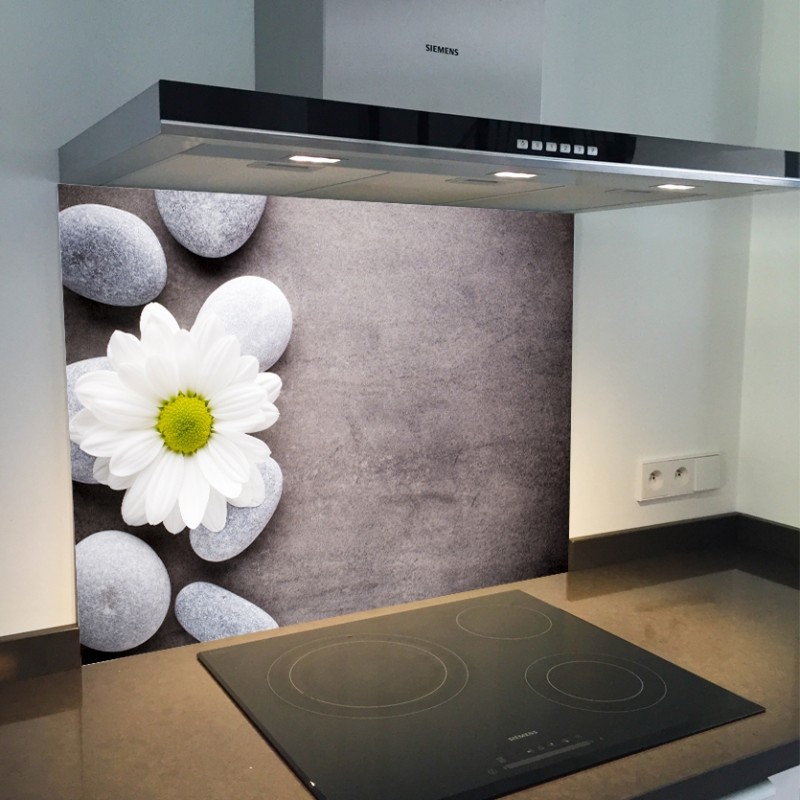Fond de hotte verre imprimé personnalisé zen 6