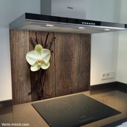 Fond de hotte verre imprimé personnalisé floral 2