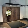 Fond de hotte verre imprimé personnalisé floral 2
