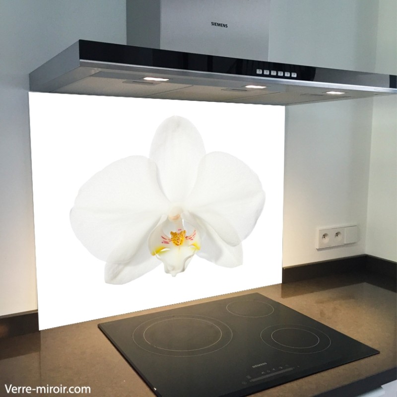 Fond de hotte verre imprimé personnalisé floral 5