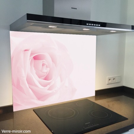 Fond de hotte verre imprimé personnalisé floral 7