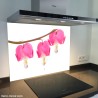 Fond de hotte verre imprimé personnalisé floral 10