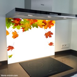 Fond de hotte verre imprimé personnalisé floral 11