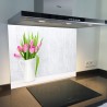 Fond de hotte verre imprimé personnalisé floral 14