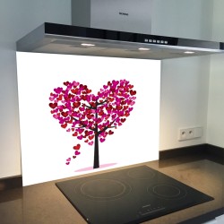 Fond de hotte verre imprimé personnalisé floral 15