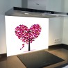 Fond de hotte verre imprimé personnalisé floral 15